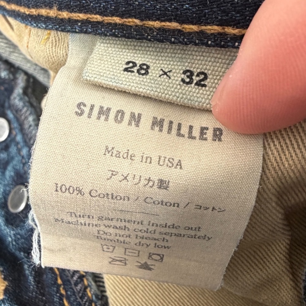 Simon Miller Park View Denim Selvedge Jeans Mens Slim Fit 28X32 - Picture 8 of 8